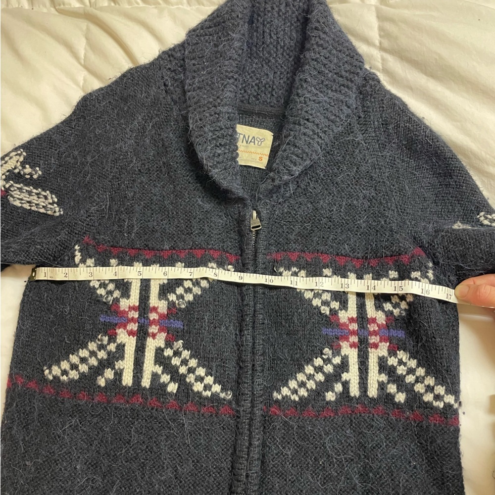 TNA Merino & Alpaca Wool Jacket Womens Small Cowachin Coastal Thick Cozy Zip Up - Picture 5 of 6